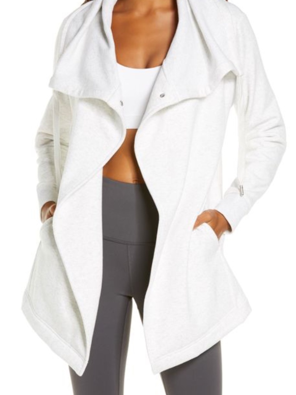 Zella Cozy Wrap Cardigan Jacket Heather Gray